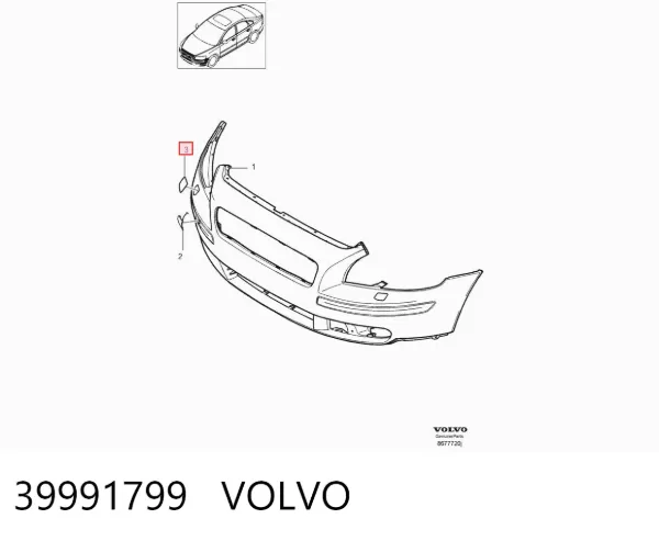 Tapa de la boquilla del lavafaros delantero 39991799 Volvo