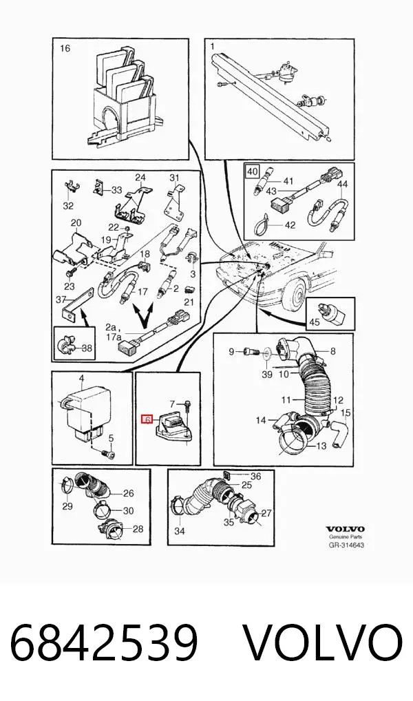 Sensor de posición del pedal del acelerador 6842539 Volvo