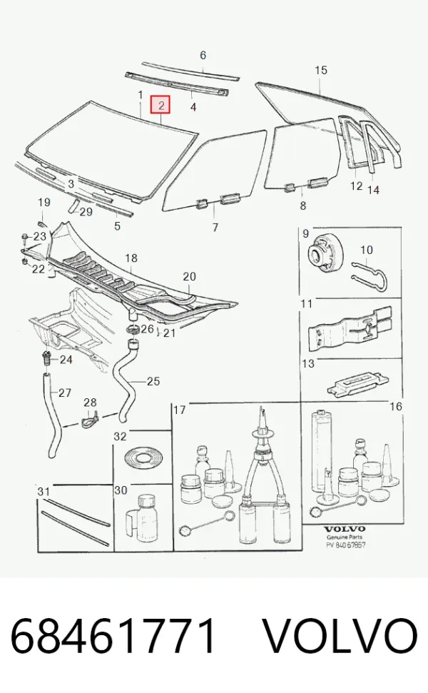 Parabrisas 68461771 Volvo