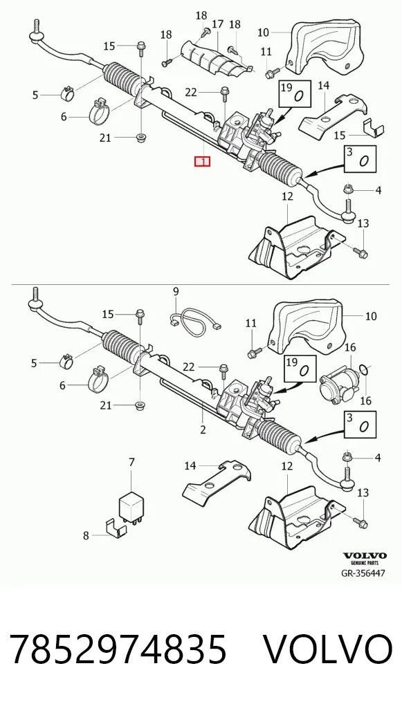 Cremallera de dirección 7852974835 Volvo