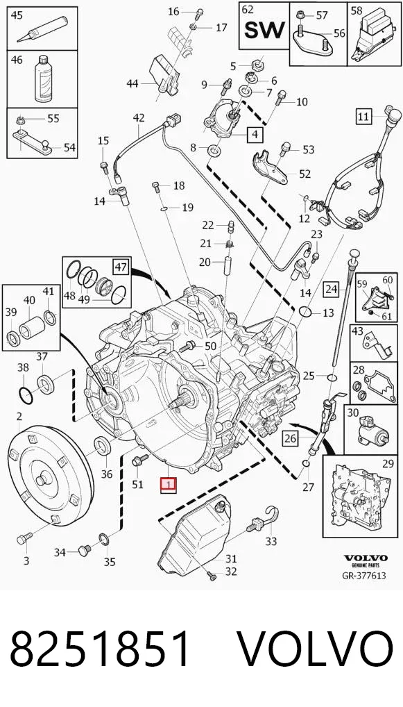 Caja de cambios automática 8251851 Volvo