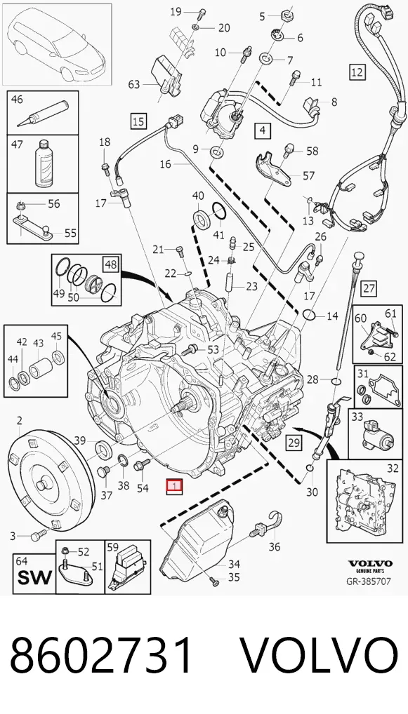 Caja de cambios automática 8602731 Volvo