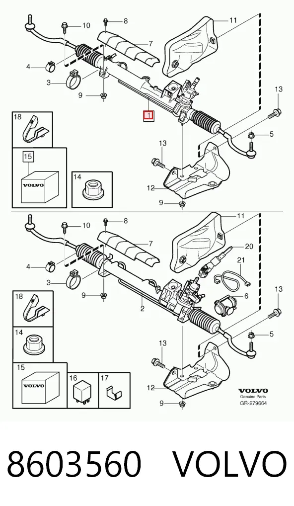 Cremallera de dirección 8603560 Volvo
