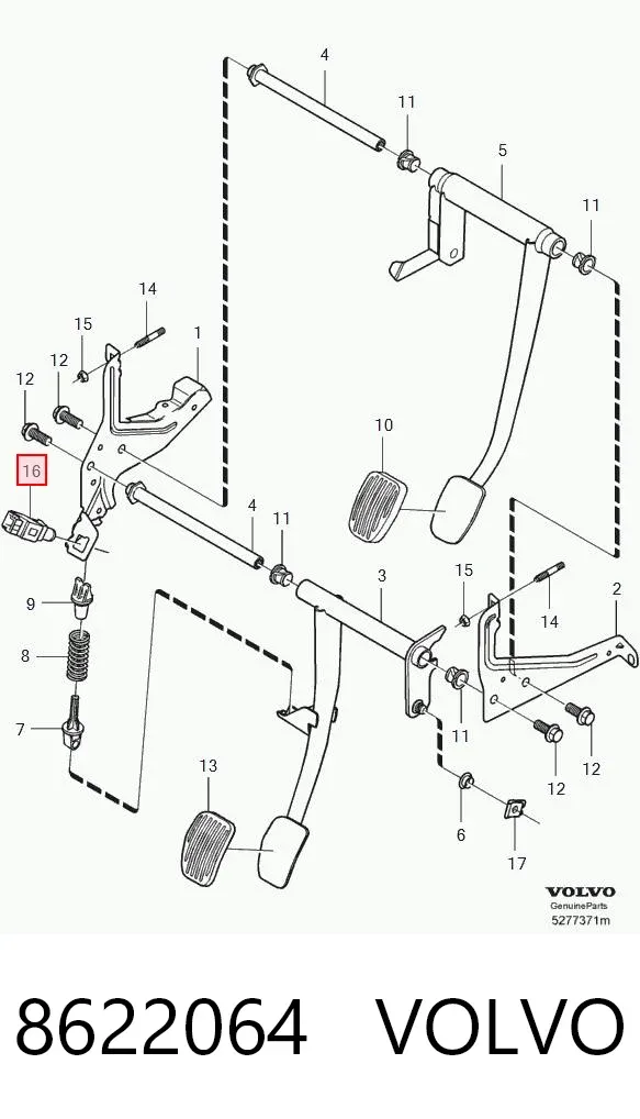 Interruptor de luz de freno 8622064 Volvo