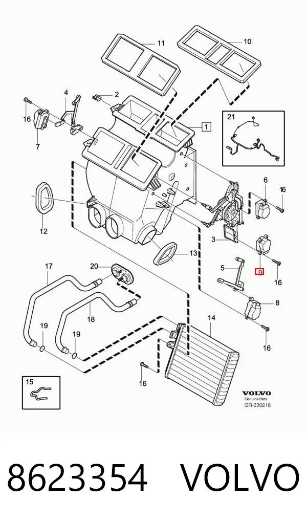 Motor de recirculación de aire 8623354 Volvo