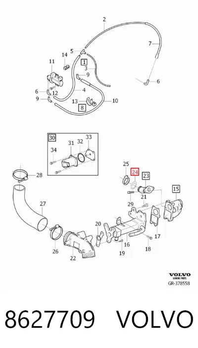 Anillo de estanqueidad del sensor de nivel de aceite VOLVO 8627709
