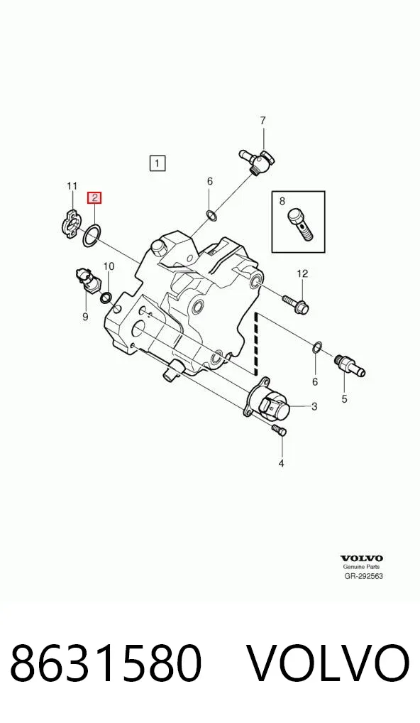 Junta de la bomba de inyección de alta presión 8631580 Volvo