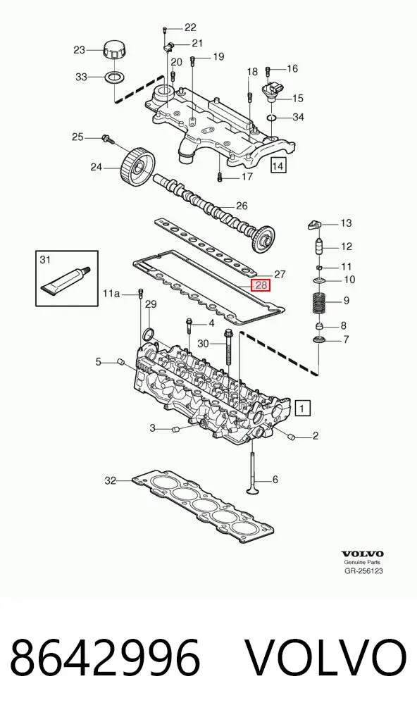 Junta de colector de admisión 8642996 Volvo