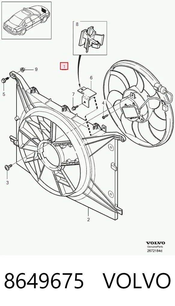 Ventilador de radiador 8649675 Volvo