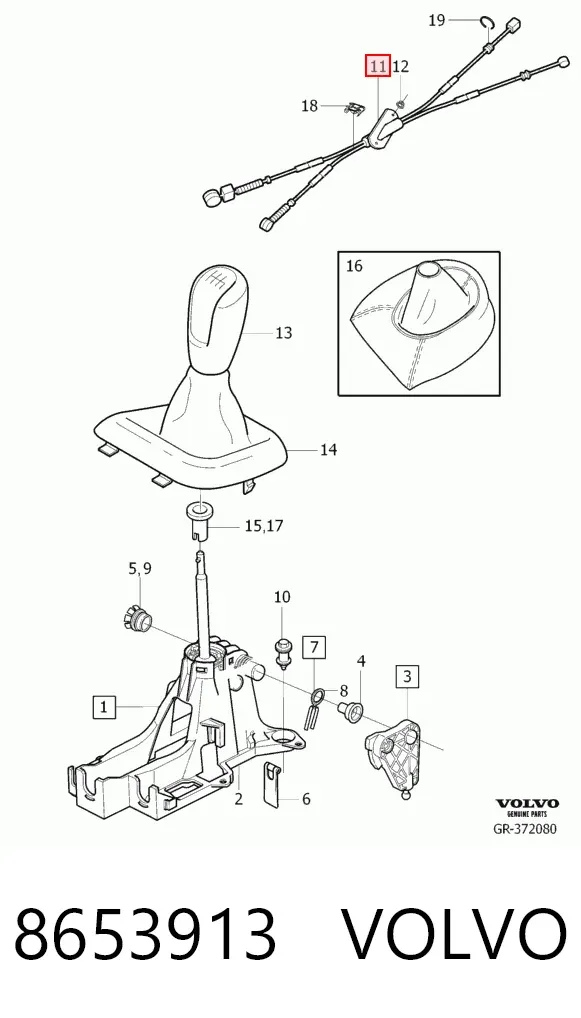 Cable de caja de cambios 8653913 Volvo