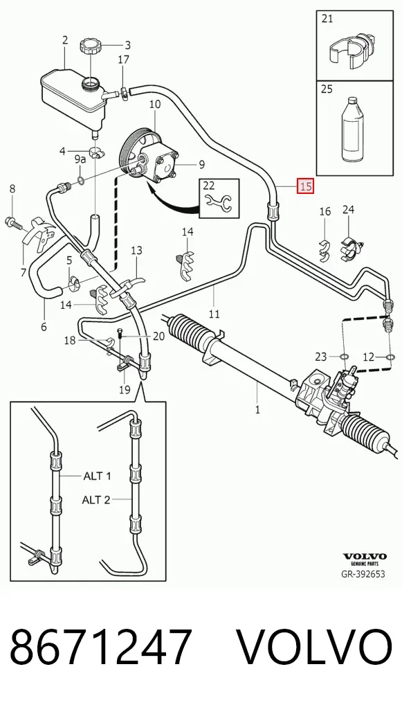 Cremallera de dirección 8671247 Volvo