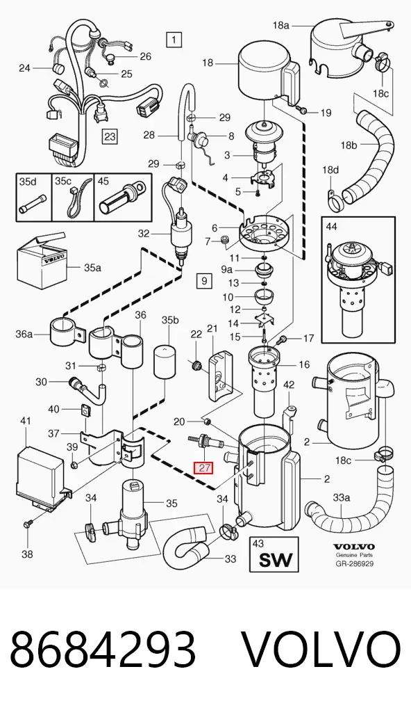 Bujía de precalentamiento 8684293 Volvo