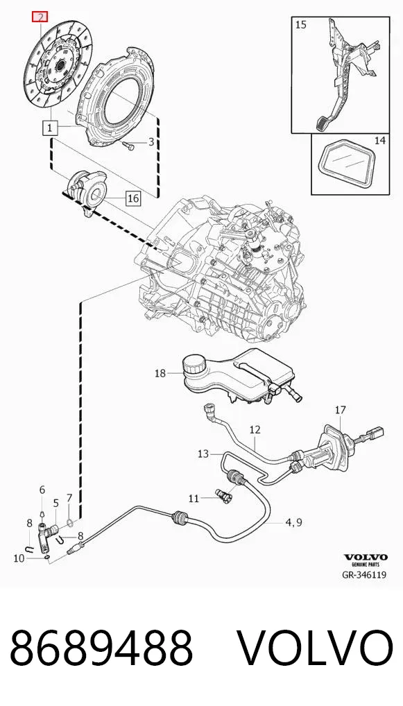 Disco de embrague 8689488 Volvo