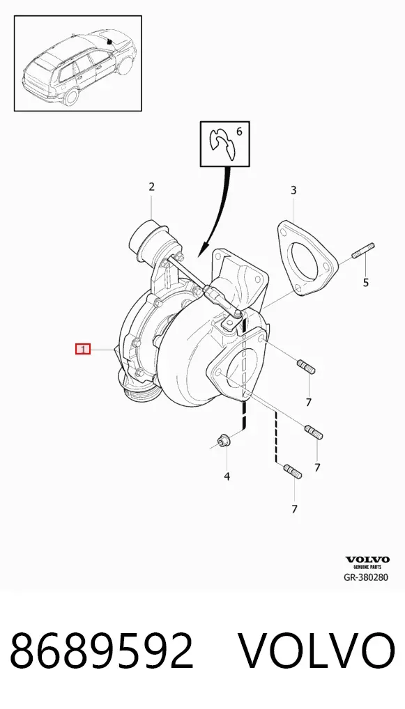 Turbocompresor 8689592 Volvo