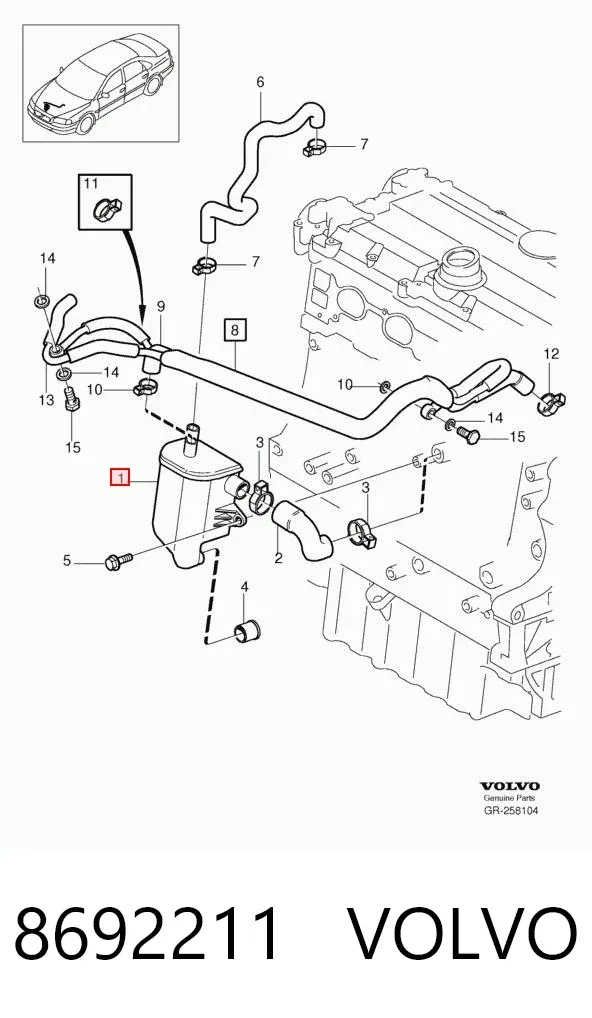 Tapa de balancines 8692211 Volvo