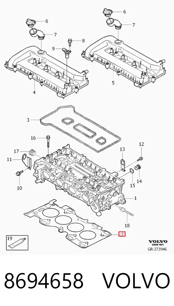 Junta de culata 8694658 Volvo