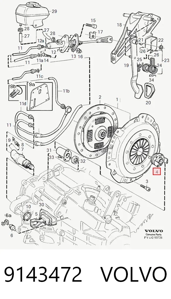 Cojinete de embrague 9143472 Volvo