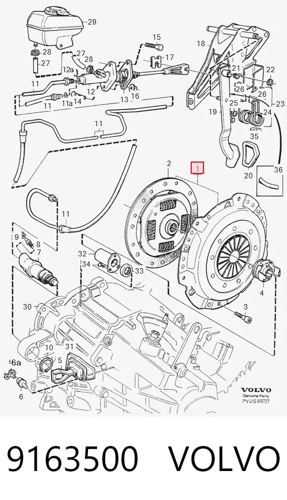 Disco de embrague 9163500 Volvo