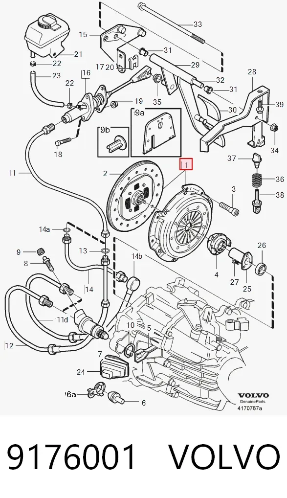 Disco de embrague 9176001 Volvo