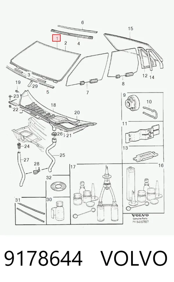 Parabrisas 9178644 Volvo