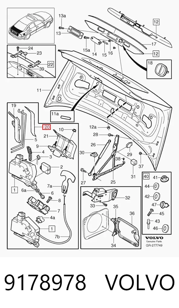 Tapa exterior de la gasolina 9178978 Volvo