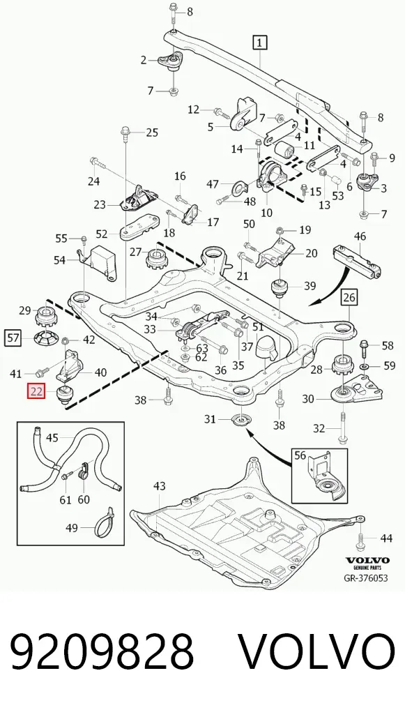 Soporte de motor delantero 9209828 Volvo