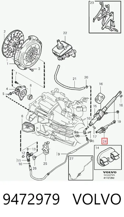 Sensor de posición del pedal de embrague VOLVO 9472979