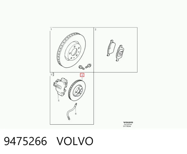 Disco de freno 9475266 Volvo