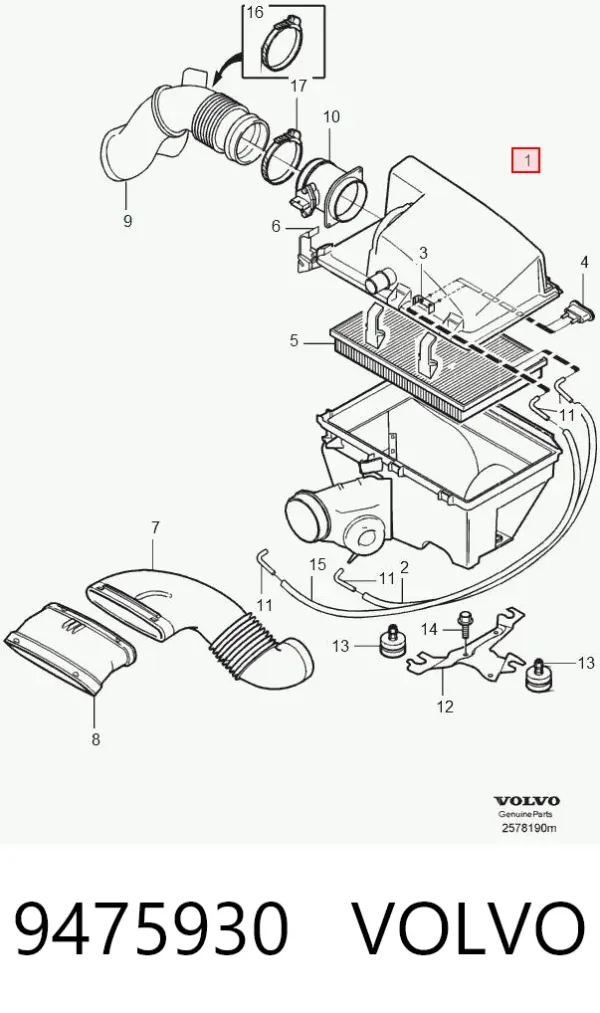 Caja del filtro de aire Volvo S80 I