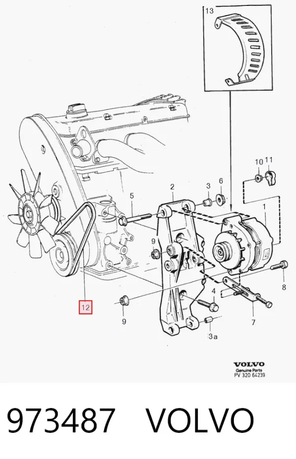 Correa de alternador 973487 Volvo