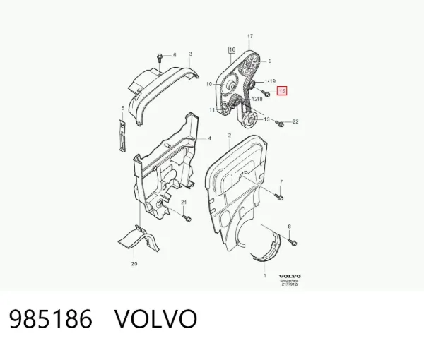 Perno del sistema de escape (silenciador) 985186 Volvo