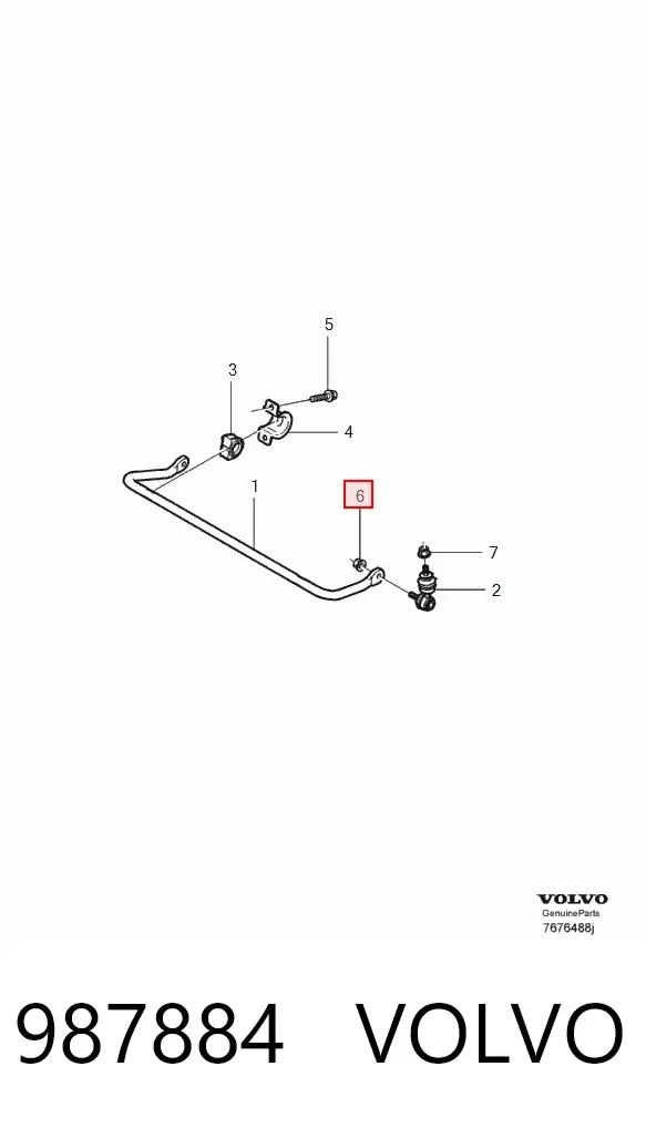 Tornillo (tuerca) de sujeción 987884 Volvo