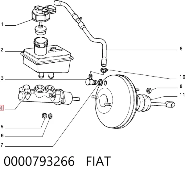 Cilindro maestro de frenos 0000793266 Fiat/Alfa/Lancia
