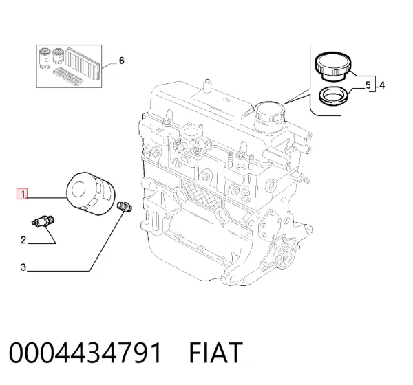 Filtro de aceite 0004434791 Fiat/Alfa/Lancia