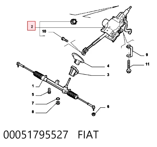 Columna dirección 00051795527 Fiat/Alfa/Lancia