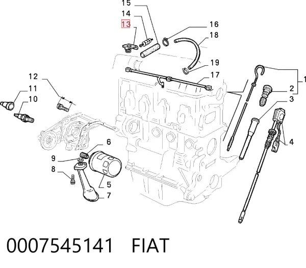 Tapa de aceite de motor 0007545141 Fiat/Alfa/Lancia