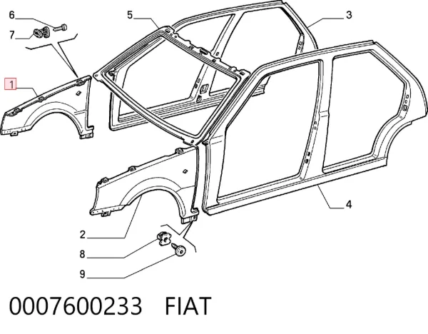 Aleta 0007600233 Fiat/Alfa/Lancia