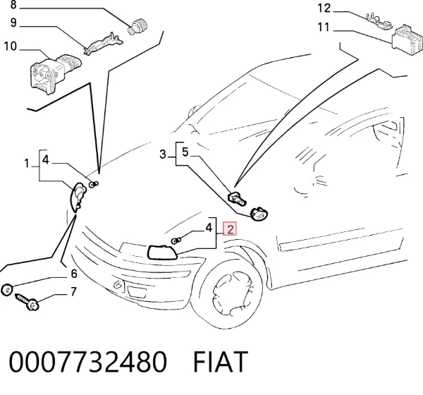 Intermitente izquierdo 0007732480 Fiat/Alfa/Lancia