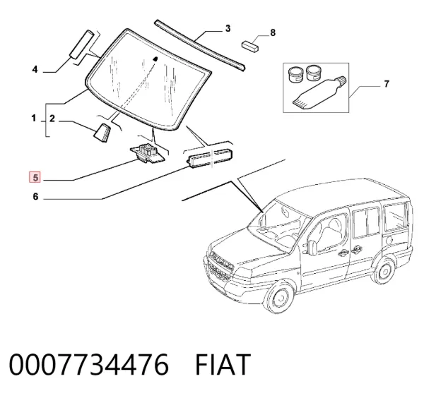 Parabrisas 0007734476 Fiat/Alfa/Lancia