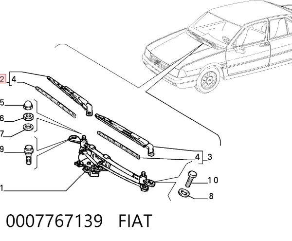 Brazo del limpiaparabrisas 0007767139 Fiat/Alfa/Lancia