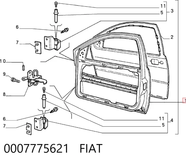 Puerta delantera izquierda 0007775621 Fiat/Alfa/Lancia