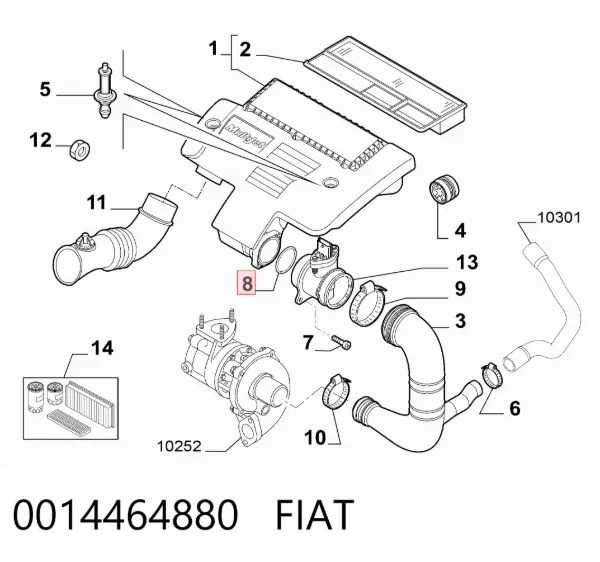 Junta de radiador de aceite 0014464880 Fiat/Alfa/Lancia
