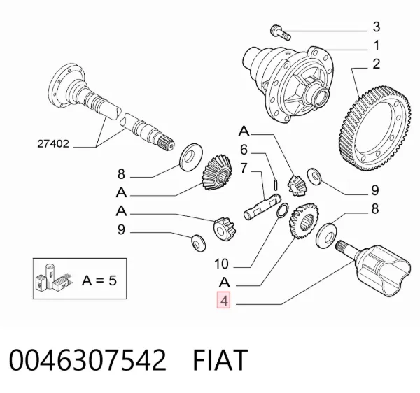 Junta homocinética interna delantera izquierda 0046307542 Fiat/Alfa/Lancia