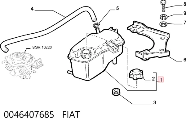 Vaso de expansión 0046407685 Fiat/Alfa/Lancia