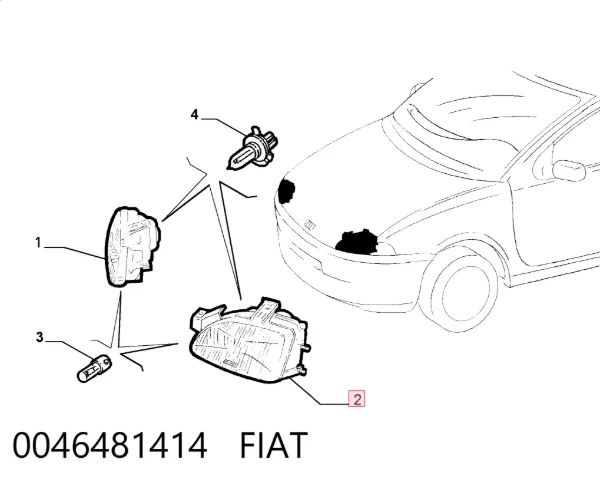 Faro izquierdo 0046481414 Fiat/Alfa/Lancia