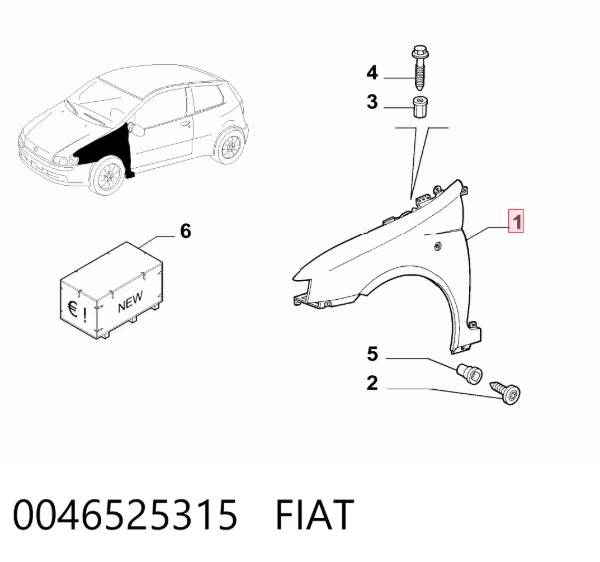 Aleta delantera izquierda 0046525315 Fiat/Alfa/Lancia