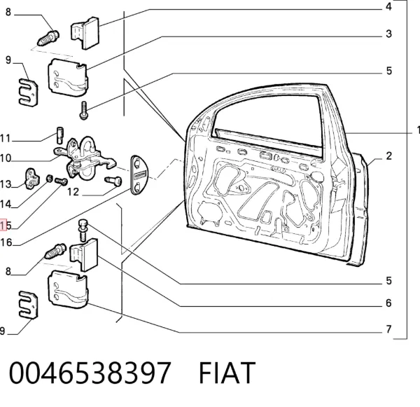 Puerta delantera izquierda Fiat Brava 182