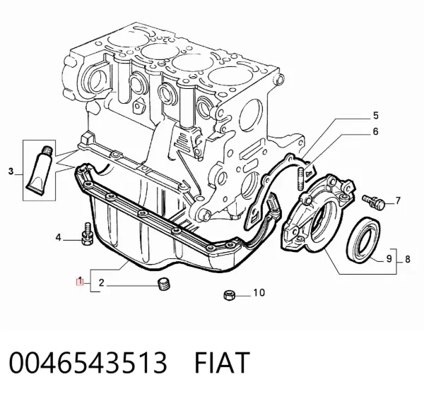 Cárter de aceite del motor 0046543513 Fiat/Alfa/Lancia