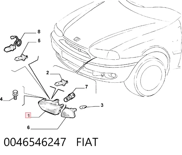 Faro izquierdo 0046546247 Fiat/Alfa/Lancia