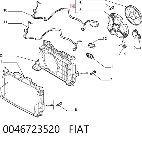Ventilador del motor 0046723520 Fiat/Alfa/Lancia
